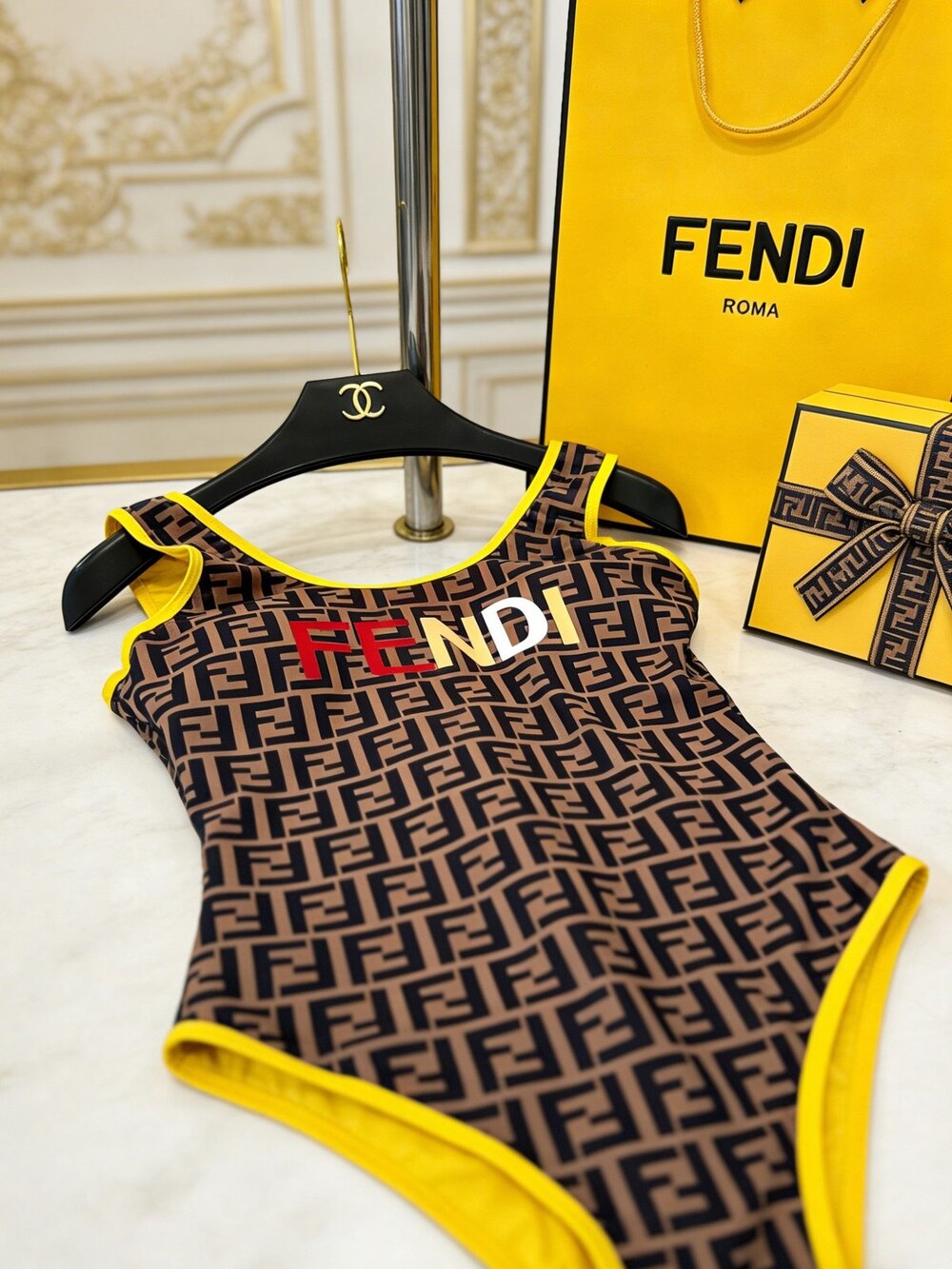 Fendi Monogram One Piece Swimsuit - Picture 5 of 6